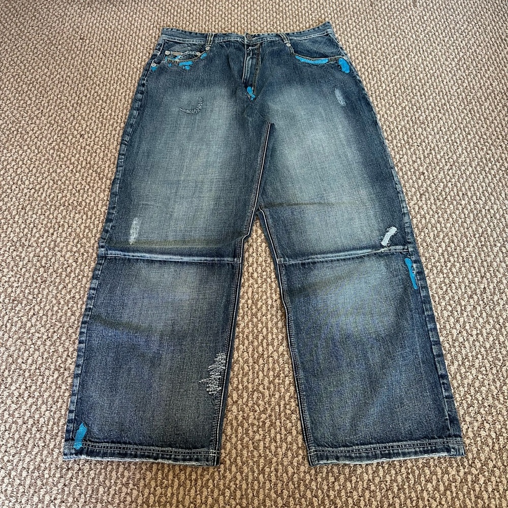 Vintage Y2K Pepe Jeans Embroidered Baggy Jeans Men’s Size 40 / Blue Wash